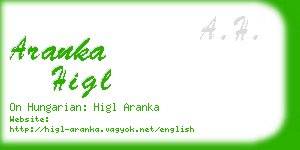 aranka higl business card